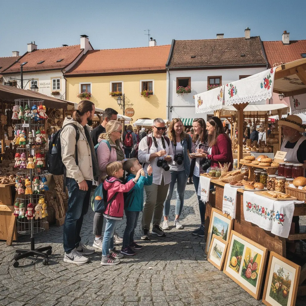 Cyklisté projíždějící vinicemi v oblasti Moravy během slunečného dne.