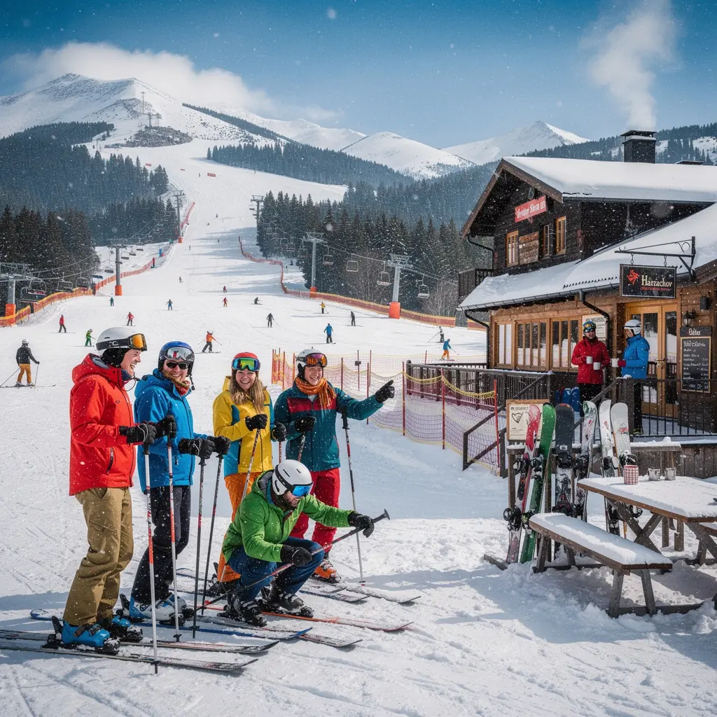 Pohled na hrad Karlštejn obklopený lesy a zelenými kopci.