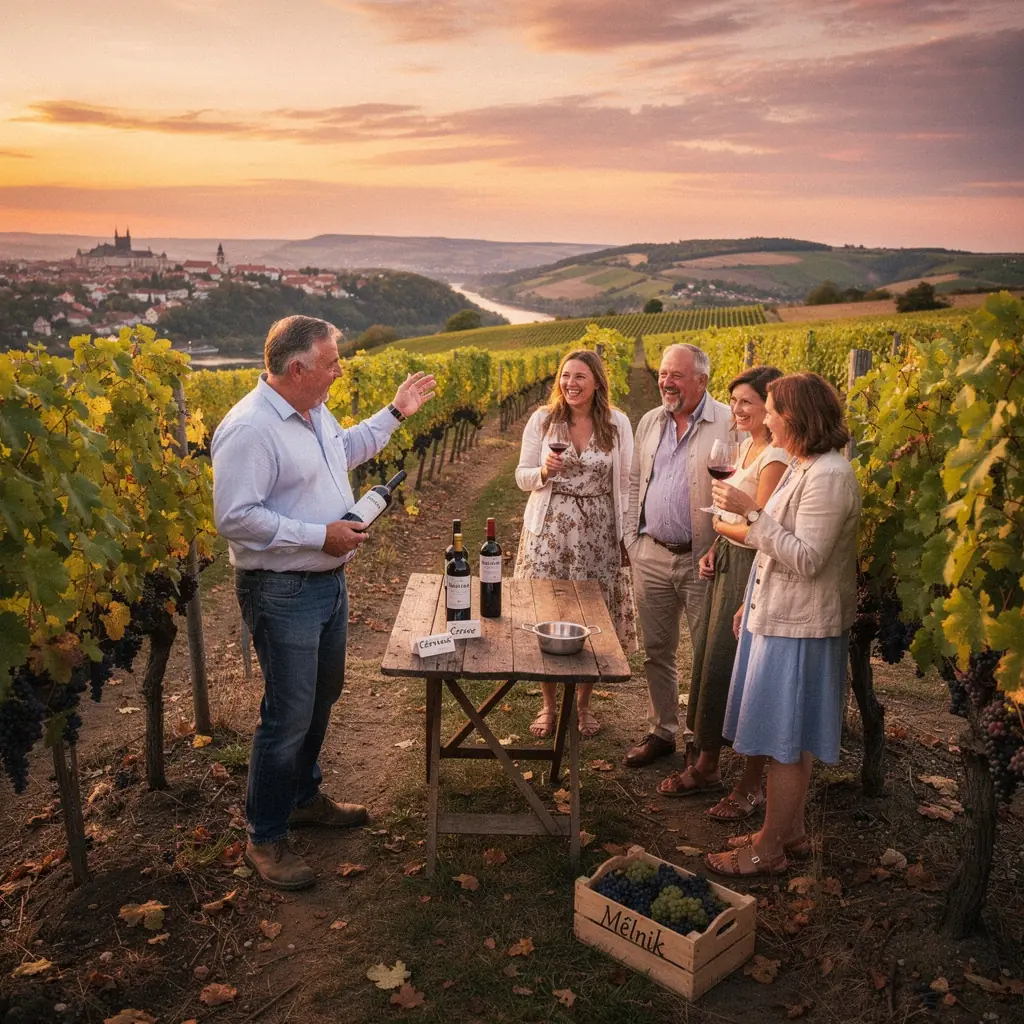 Malebné město Český Krumlov s řekou Vltavou a historickým centrem.
